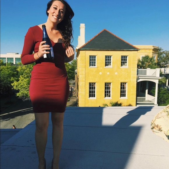 Lulus Wine Colored Dress - Picture 1 of 7